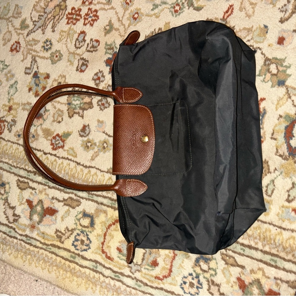 Black and Brown Longchamp tote Bag